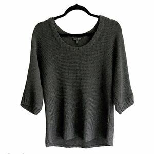 𝅺EILEEN FISHER Scoop Neck Metallic Sweater Grey M